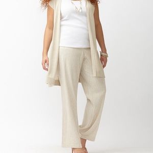 Lane Bryant Lena Railroad Stripe Linen Pant